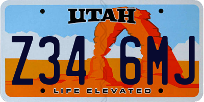 UT license plate Z346MJ