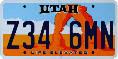 UT license plate Z346MN