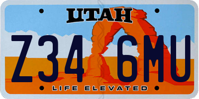 UT license plate Z346MU