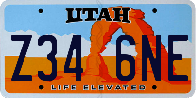UT license plate Z346NE