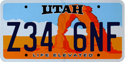 UT license plate Z346NF
