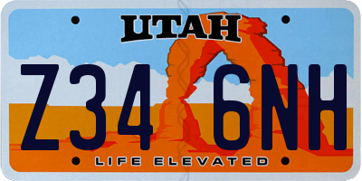 UT license plate Z346NH