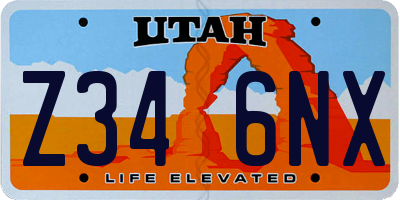 UT license plate Z346NX