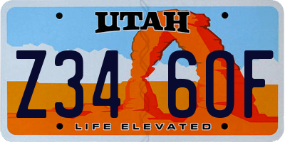 UT license plate Z346OF
