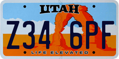 UT license plate Z346PF