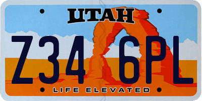 UT license plate Z346PL