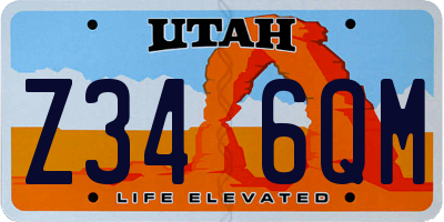 UT license plate Z346QM