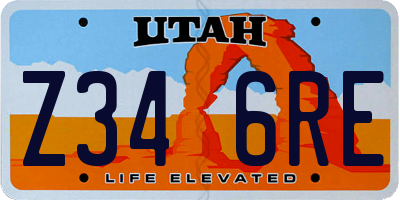 UT license plate Z346RE