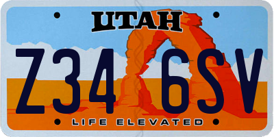 UT license plate Z346SV