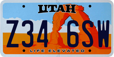 UT license plate Z346SW