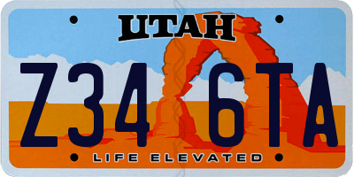 UT license plate Z346TA