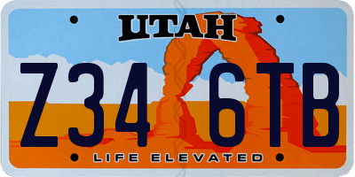 UT license plate Z346TB