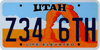 UT license plate Z346TH