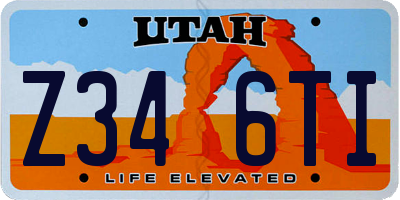 UT license plate Z346TI