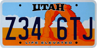 UT license plate Z346TJ