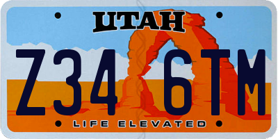 UT license plate Z346TM