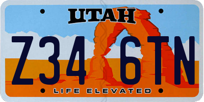 UT license plate Z346TN