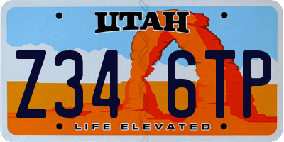 UT license plate Z346TP