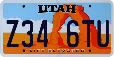 UT license plate Z346TU