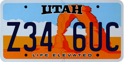 UT license plate Z346UC