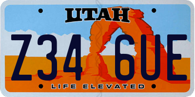 UT license plate Z346UE