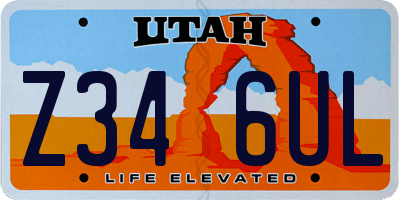 UT license plate Z346UL