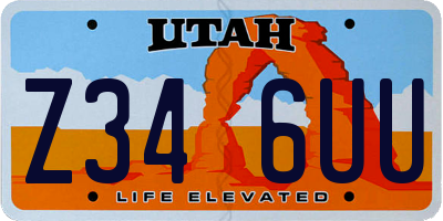 UT license plate Z346UU