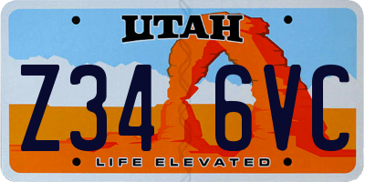 UT license plate Z346VC