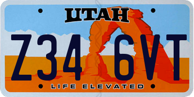 UT license plate Z346VT