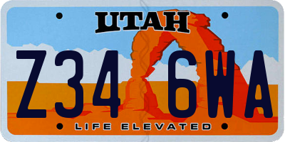 UT license plate Z346WA