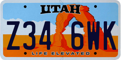 UT license plate Z346WK