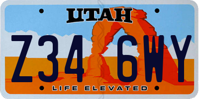 UT license plate Z346WY