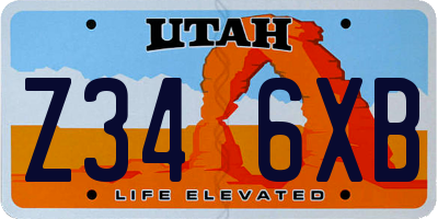 UT license plate Z346XB
