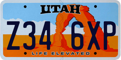 UT license plate Z346XP