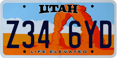 UT license plate Z346YD