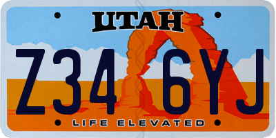 UT license plate Z346YJ