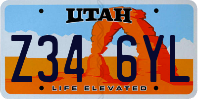 UT license plate Z346YL