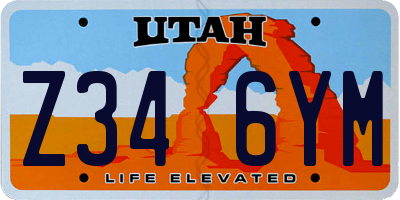 UT license plate Z346YM