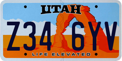 UT license plate Z346YV