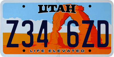UT license plate Z346ZD