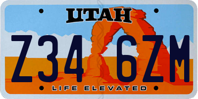 UT license plate Z346ZM
