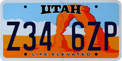 UT license plate Z346ZP