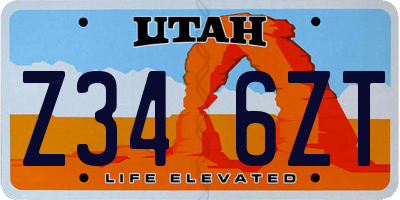 UT license plate Z346ZT