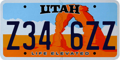 UT license plate Z346ZZ