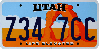 UT license plate Z347CC