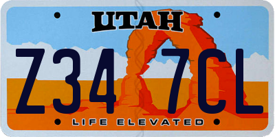 UT license plate Z347CL