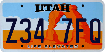UT license plate Z347FQ