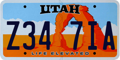 UT license plate Z347IA