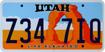 UT license plate Z347IQ
