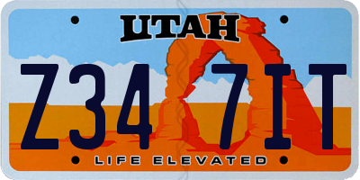 UT license plate Z347IT